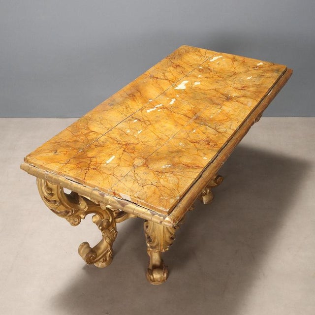 Carved and Gilded Console Table For Sale - Image 9 of 11