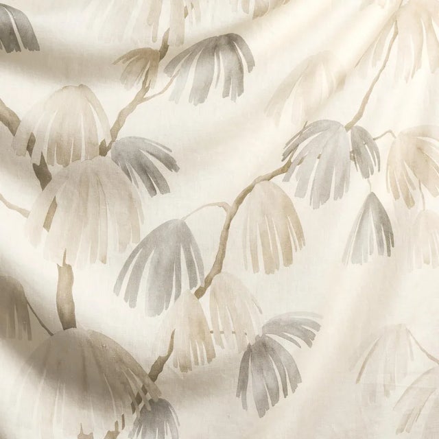 Schumacher Sample - Schumacher X David Kaihoi Weeping Pine Fabric in Neutral For Sale - Image 4 of 4