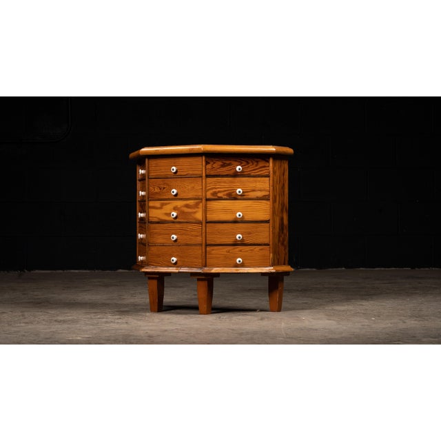 Industrial Early 20th Century Wooden Parts Cabinet For Sale - Image 3 of 7