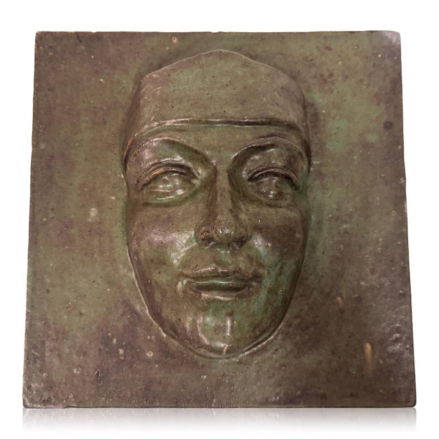 Ceramic Mid-Century Studio Pottery Face Plaque For Sale - Image 7 of 8