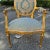 Textile Baroque Blue Damask Chair With Gold Leaf Details For Sale - Image 7 of 7