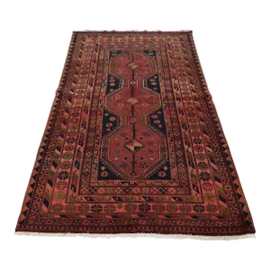 Sirjan Rug 5'2'' X 7'11'' Red Wool Tribal Semi-Antique Hand-Knotted Carpet