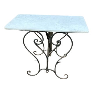 Vintage Dining Table in Marble and Wrought Iron, 1960s For Sale