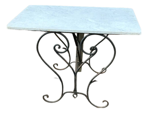 Vintage Dining Table in Marble and Wrought Iron, 1960s