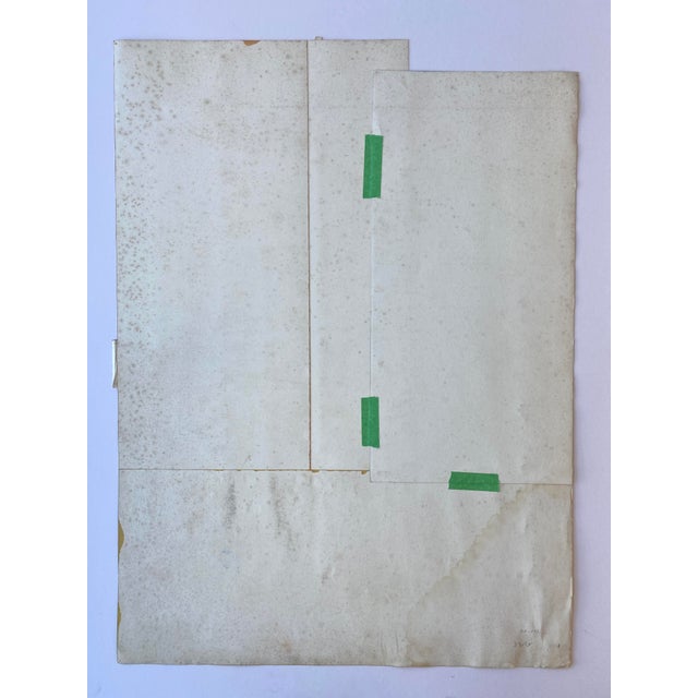 Geometric cut paper collage in painted multi-color paper with red zigzag form. Brooklyn, NY artist Gerald Johnson...