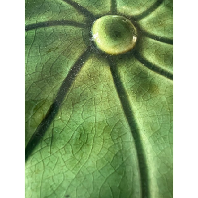 Vintage 1970s Palm Beach Regency Majolica Style Monkey With Leaf on Head Pedestal For Sale - Image 11 of 12