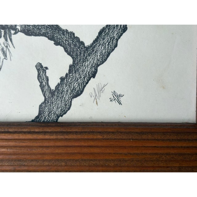 Signed Dick Ayre Bald Eagle Wildlife Print in Rustic Wood Frame, Circa 1992 For Sale - Image 4 of 7