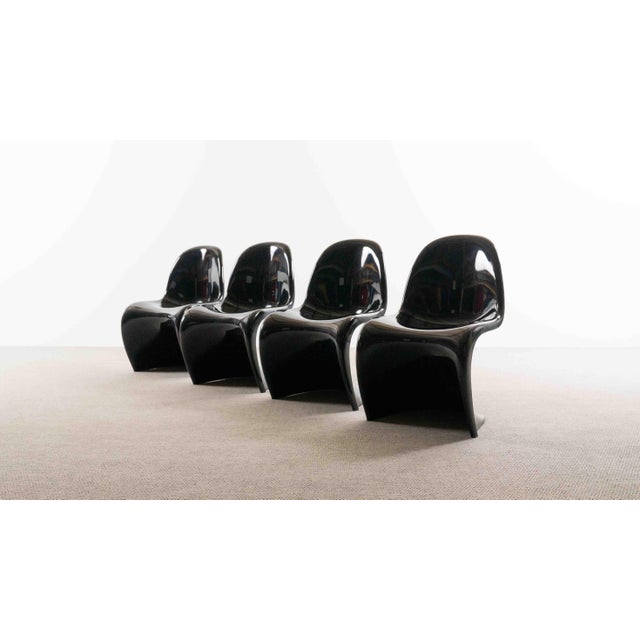 Black Panton Chairs by Verner Panton for Herman Miller, 1971, Set of 4 For Sale - Image 8 of 18