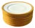 Mid-Century French Limoges Porcelain Dinnerware with Painted Fine Gold, 1950s, Set of 20 For Sale