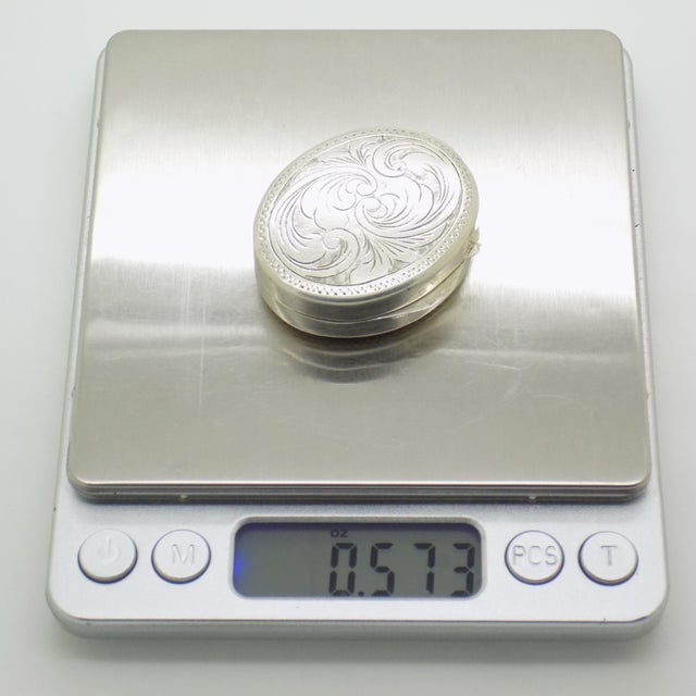 Vintage Italian Handmade Silver Chiseled Oval Box, 1970s For Sale - Image 9 of 11