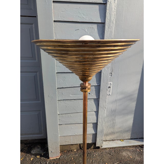 Brass Art Deco Floor Lamp. Stunning patina. This lamp is very well built. Solid brass pieces. A work of art.