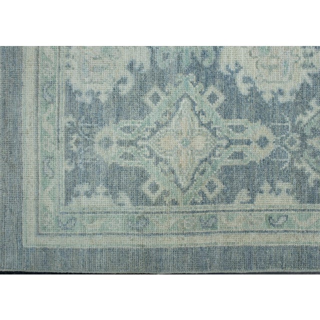 Turkish Gray & Green Turkish Oushak Rug 4'1" x 5'10" For Sale - Image 3 of 7