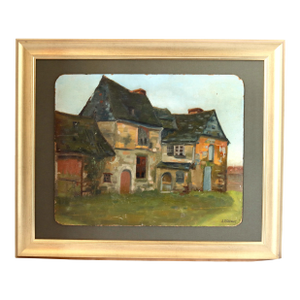 French Painting of Rural Country Home