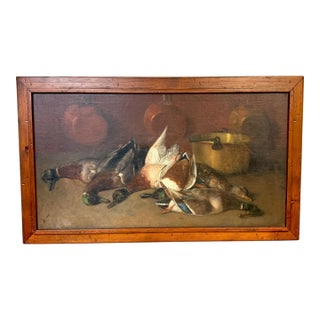 Henri Douzil (1837–1891) French Sporting Still Life "After the Hunt" For Sale