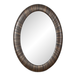 Oval Mirror in Straw Marquetry - A Tribute to Jean Michael Frank. Designed and Crafted by Val Khvan.
