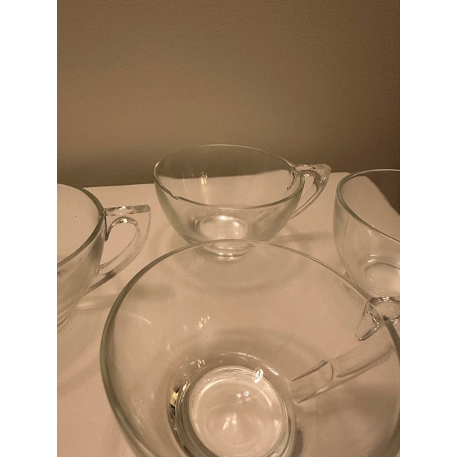 Indiana Glass Snowflake Plates and Teacups - Set of 8 For Sale - Image 9 of 9