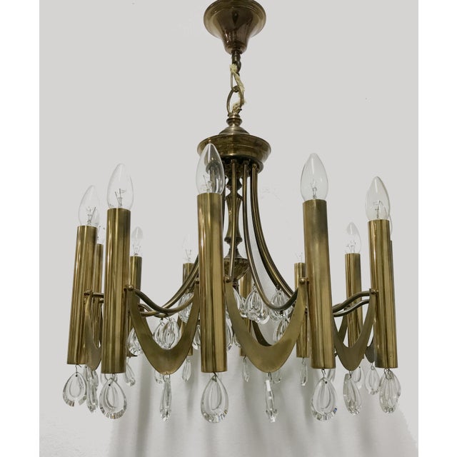 Brass Chandelier by Gaetano Sciolari, 1960s For Sale - Image 6 of 13