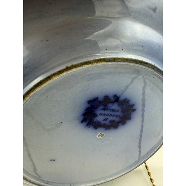 Ceramic Pair of Antique Flow Blue Plates For Sale - Image 7 of 9