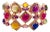 Bochic “Capri” Vintage Ruby & Multi Sapphire Bangle Set In 18K Gold & Silver For Sale