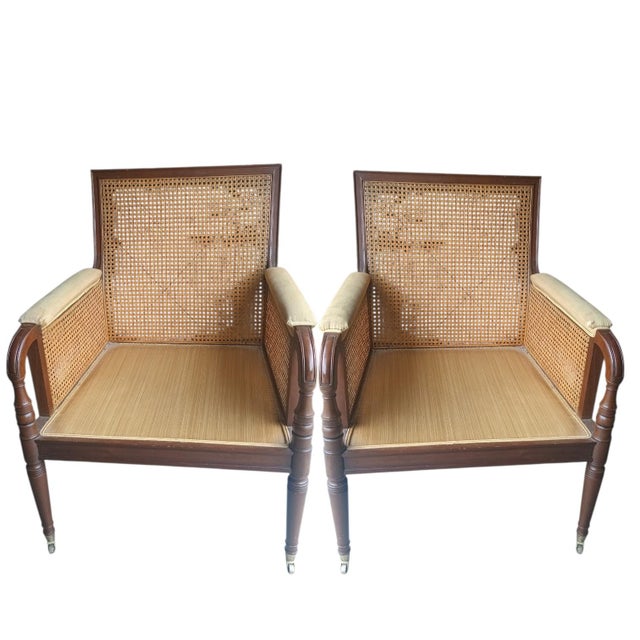 Brass 1940s Sophistication Reimagined: Theodore Alexander Althorp Living History Style Armchairs For Sale - Image 8 of 12