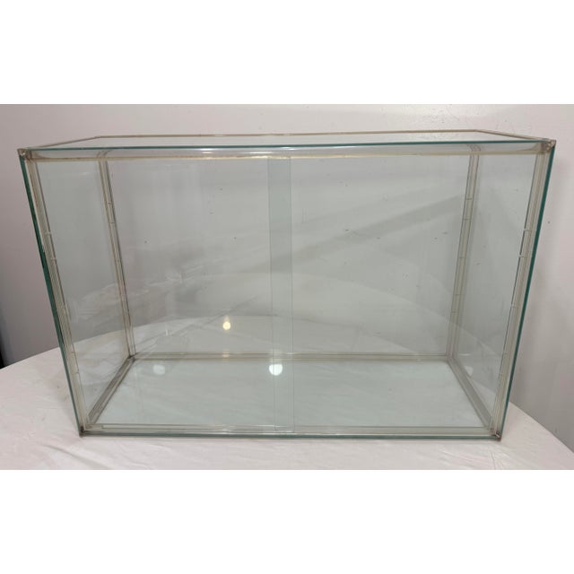 Transparent Quality Large Vintage Counter Top Glass Lucite Rectangular Display Show Case Box For Sale - Image 8 of 15