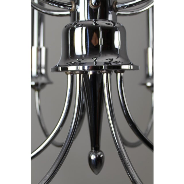 Bauhaus Chrome-Plated Chandelier, 1920s For Sale - Image 3 of 18