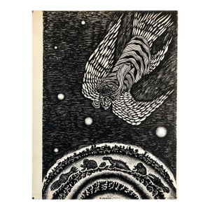 Michail GrobmanLarge Post Soviet Non Conformist Russian Israeli Angel Lithograph Print