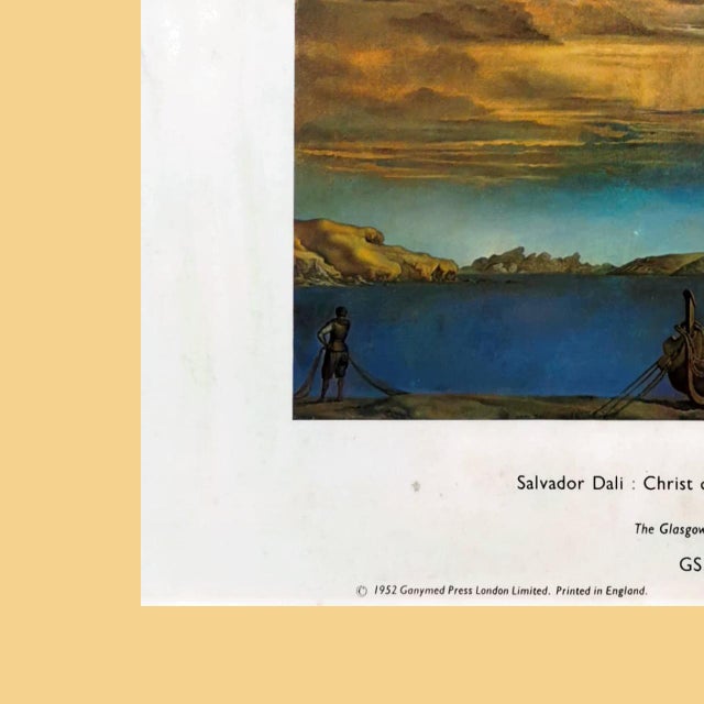 Paper 1952 50s Salvador Dali Christ of Saint John of the Cross Vintage Art Print Poster Offset Lithography the Glasgow Art Gallery England For Sale - Image 7 of 8