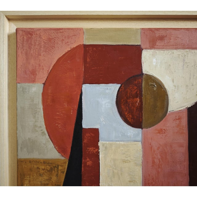 Construction Intime, Contemporary Abstract Geometric Oil Painting Framed by Sophie Dumont For Sale - Image 4 of 10