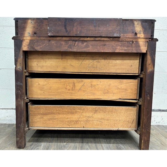 Antique Victorian Eastlake Walnut Dresser With Swivel Mirror and Marble Inlay For Sale - Image 14 of 14