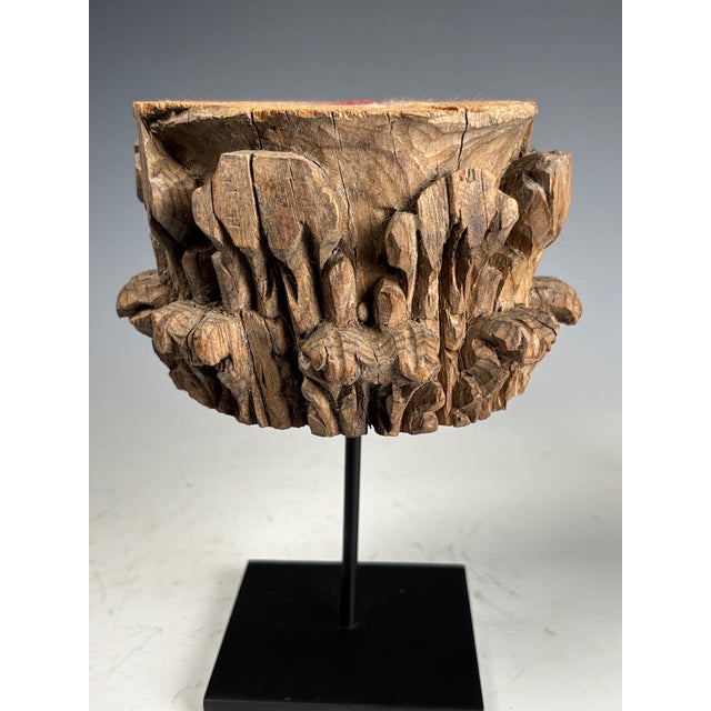 Black Antique Carved Wooden Corinthian Capitals, 1880, Set of 2 For Sale - Image 8 of 16