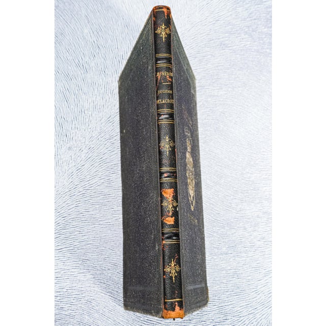 19th Century Unusual Paris France Presention Antique Leather Art Book Eugène Delacroix French Illustration Engraving For Sale - Image 5 of 13