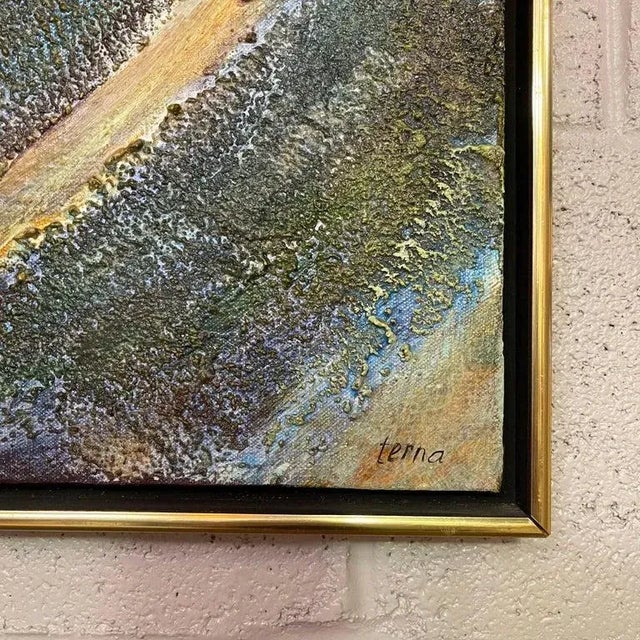 Gold "Radiant Pledge" Abstract Expressionist Painting by Frederick Terna For Sale - Image 8 of 11