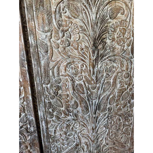 Elevate your interiors with this stunning hand-carved Tree of Life wooden door panel, beautifully transformed into vintage...