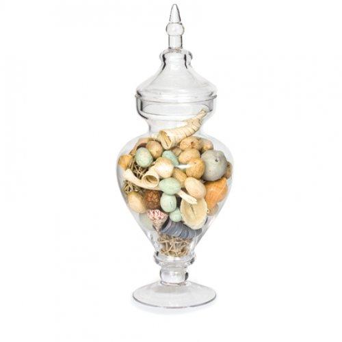Tall Elegant Glass Apothecary Jar W/ Lid | Chairish