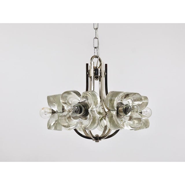 Crystal Glass Flower Pendant attributed to Sische, Germany, 1970s For Sale - Image 10 of 18