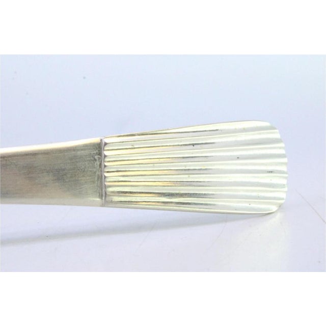 Metal Silver Rice and Serving Spoon with Grooves Handle For Sale - Image 7 of 9