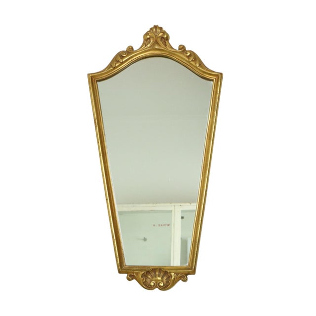 Classic mirror, crested mirror in Baroque style, gilded with gold leaf and gracefully decorated with elegant acanthus...