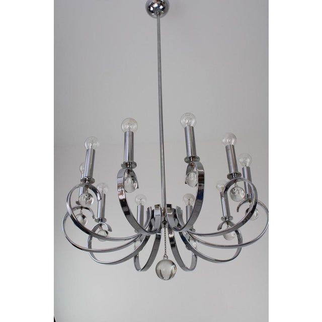 Bauhaus Crown Candlestick in Chrome with Crystal Glass Ball Pitch, 1920s For Sale - Image 3 of 10