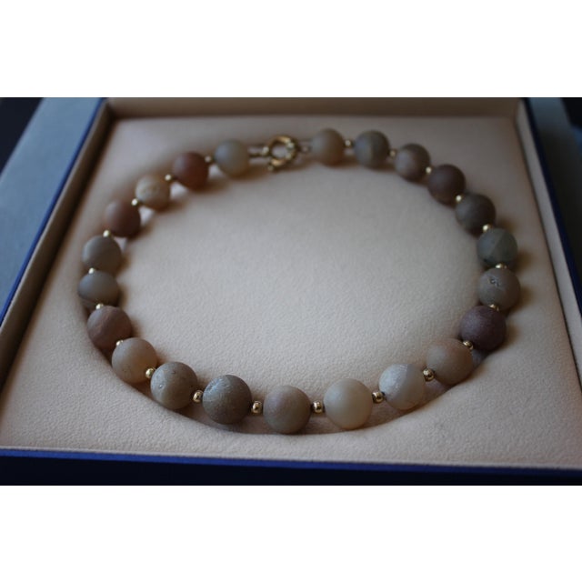 Natural Brown Pink Rutilated Quartz Round Circle Sphere Beads 14 Karat Yellow Gold Bead Short Pretty Versatile Gemstone...