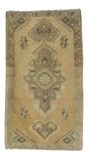 Mini Vintage Turkish Wool Rug - 1′8″ × 3′1″