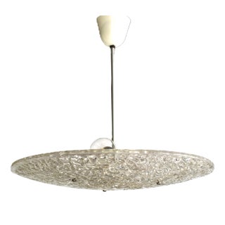 Pendant Lamp in Textured Glass by J.T. Kalmar, 1950s For Sale