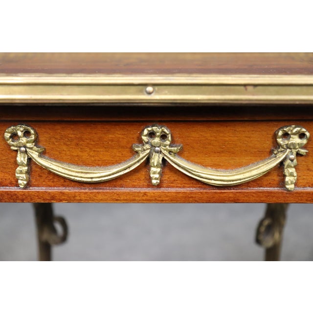 French Inlaid Louis XV Eagle Head Musical Instruments Inlaid End Table For Sale In Philadelphia - Image 6 of 10