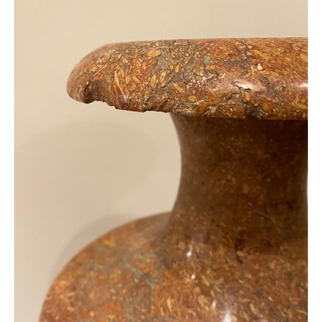 Mid 19th Century Hand Carved Rouge Marble Urn For Sale - Image 4 of 6