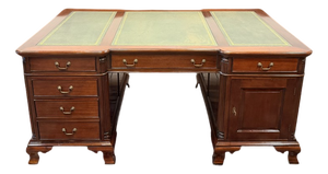 English Chesterfield Desk with Green Leather