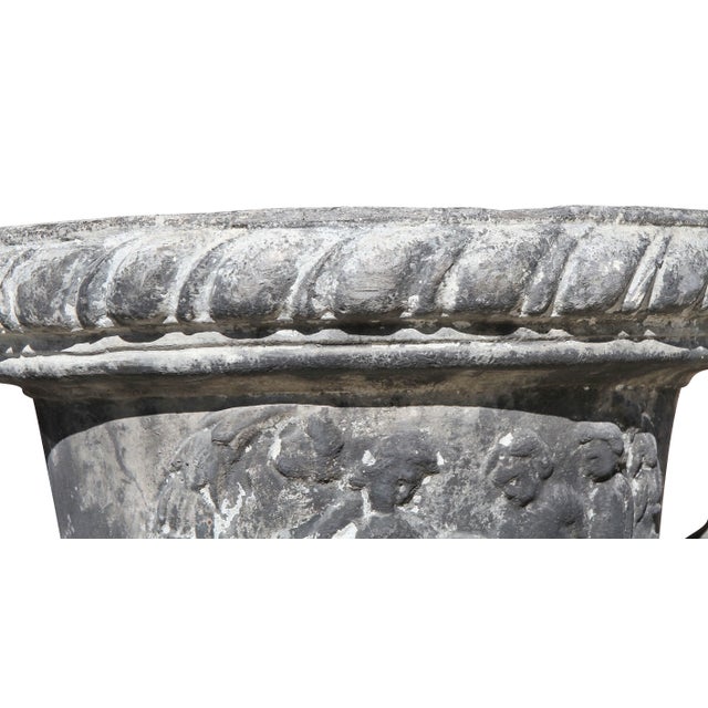 Metal Georgian Lead Two Handled Urns - a Pair For Sale - Image 7 of 12