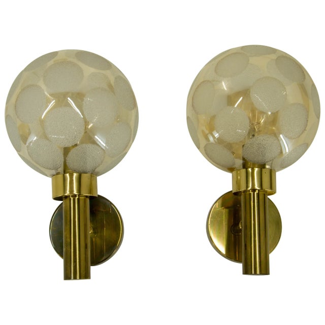 1970s Brass and Glass Wall Lights, Denmark, 1970s, Set of 2 For Sale - Image 5 of 5