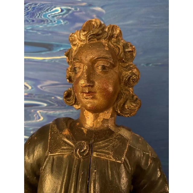 Red Large, 18th Century, Painted Santos Figure, circa 1720 For Sale - Image 8 of 10