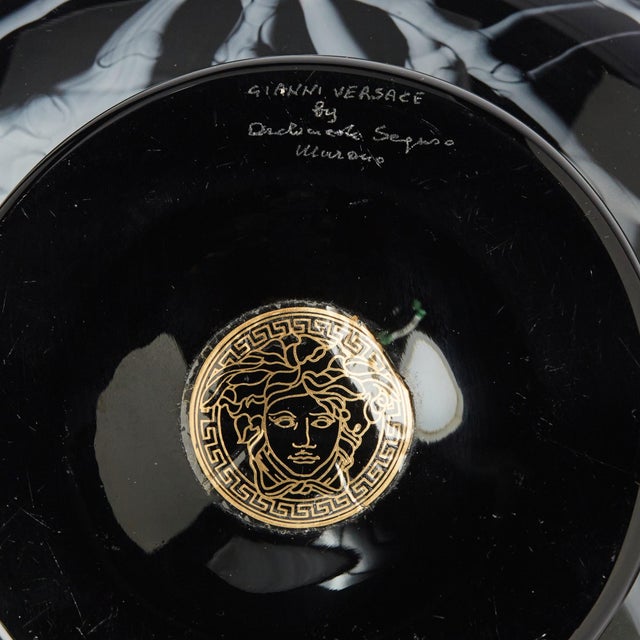 Archimede Seguso Versace & Archimede Seguso Murano Blown Glass Footed Vase For Sale - Image 4 of 10