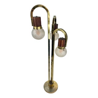 Vintage Italian Floor Lamp with Crystal Globes, 1960s-1970s For Sale